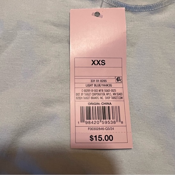 4/$20 NWT Wild Fable Light Blue V Neck Long Sleeve Top XXS - Picture 5 of 6